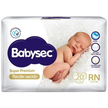 Pañales Babysec Super Premium - Talle RN x20