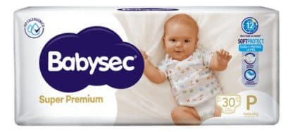 Pañales Babysec Super Premium - Talle P x30